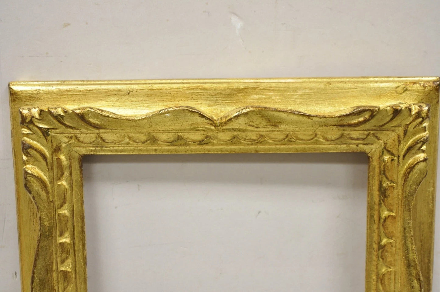 Vintage Italian Hollywood Regency Gold Gilt Wood 14 x 12 Art Picture Frame