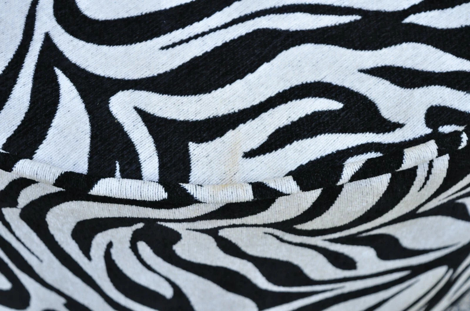 Contemporary Modern Zebra Print Upholstered Round Swivel Club Lounge Chair