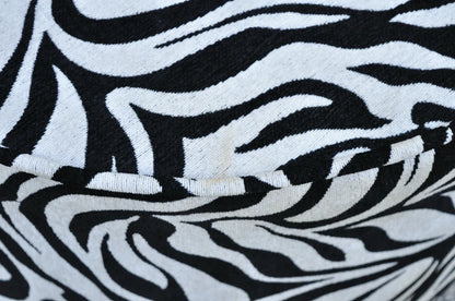Contemporary Modern Zebra Print Upholstered Round Swivel Club Lounge Chair
