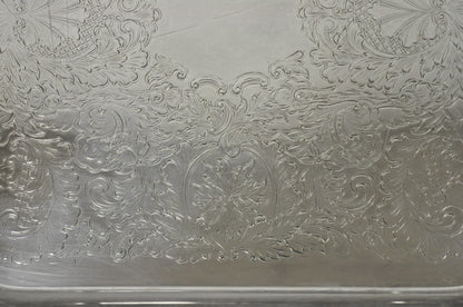 Vintage Sheffield Silver Plated Square Serving Bar Tray w/ Celluloid Handles