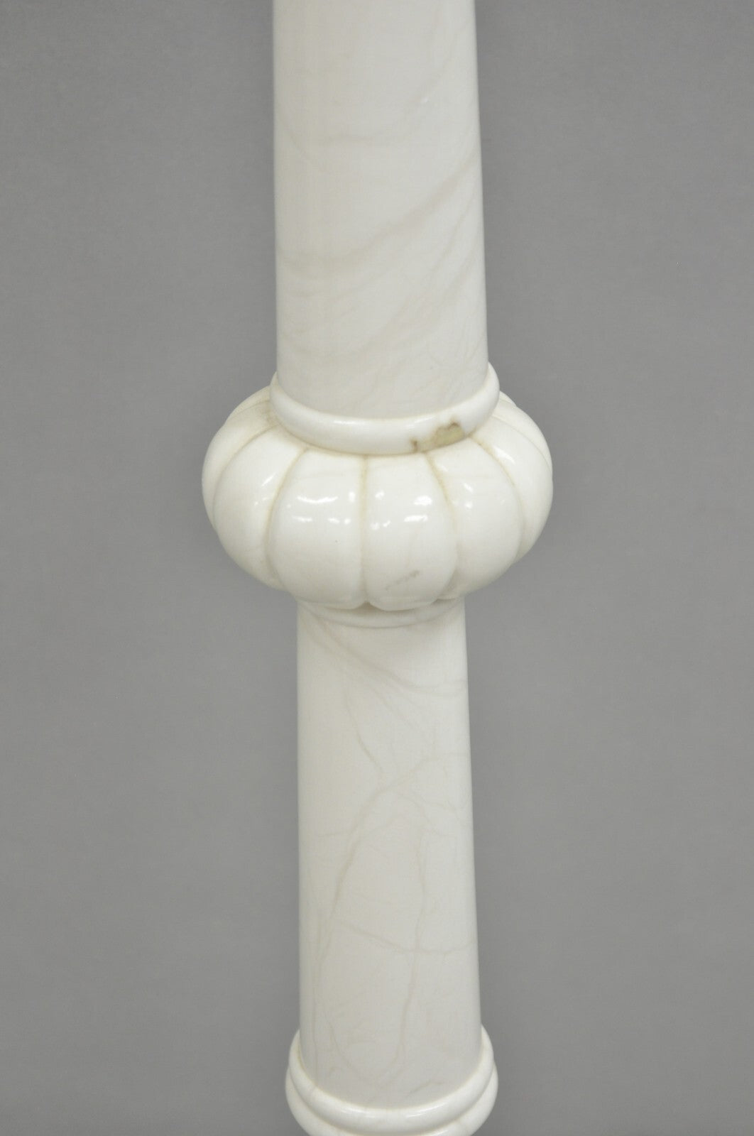 Vintage Italian Classical Carved Solid Marble Column Pole Floor Lamp