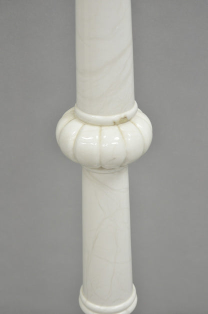 Vintage Italian Classical Carved Solid Marble Column Pole Floor Lamp