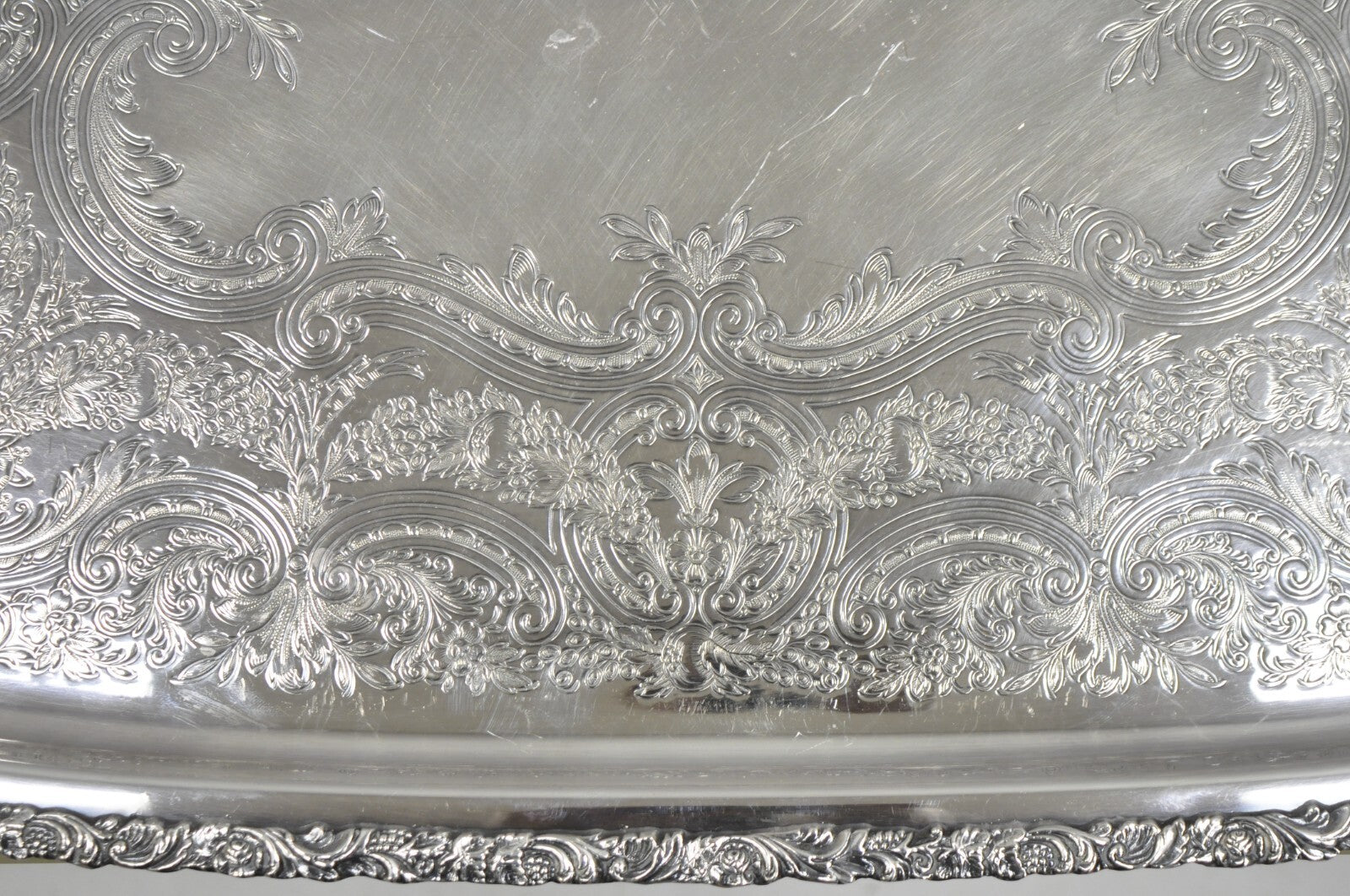 Vintage Victorian International Silver Co Silver Plated Bar Serving Platter Tray
