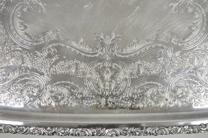 Vintage Victorian International Silver Co Silver Plated Bar Serving Platter Tray