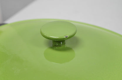 Vintage Cast Iron Dutch Oven Made in France 20538 Green Casserole Pot w/ Lid