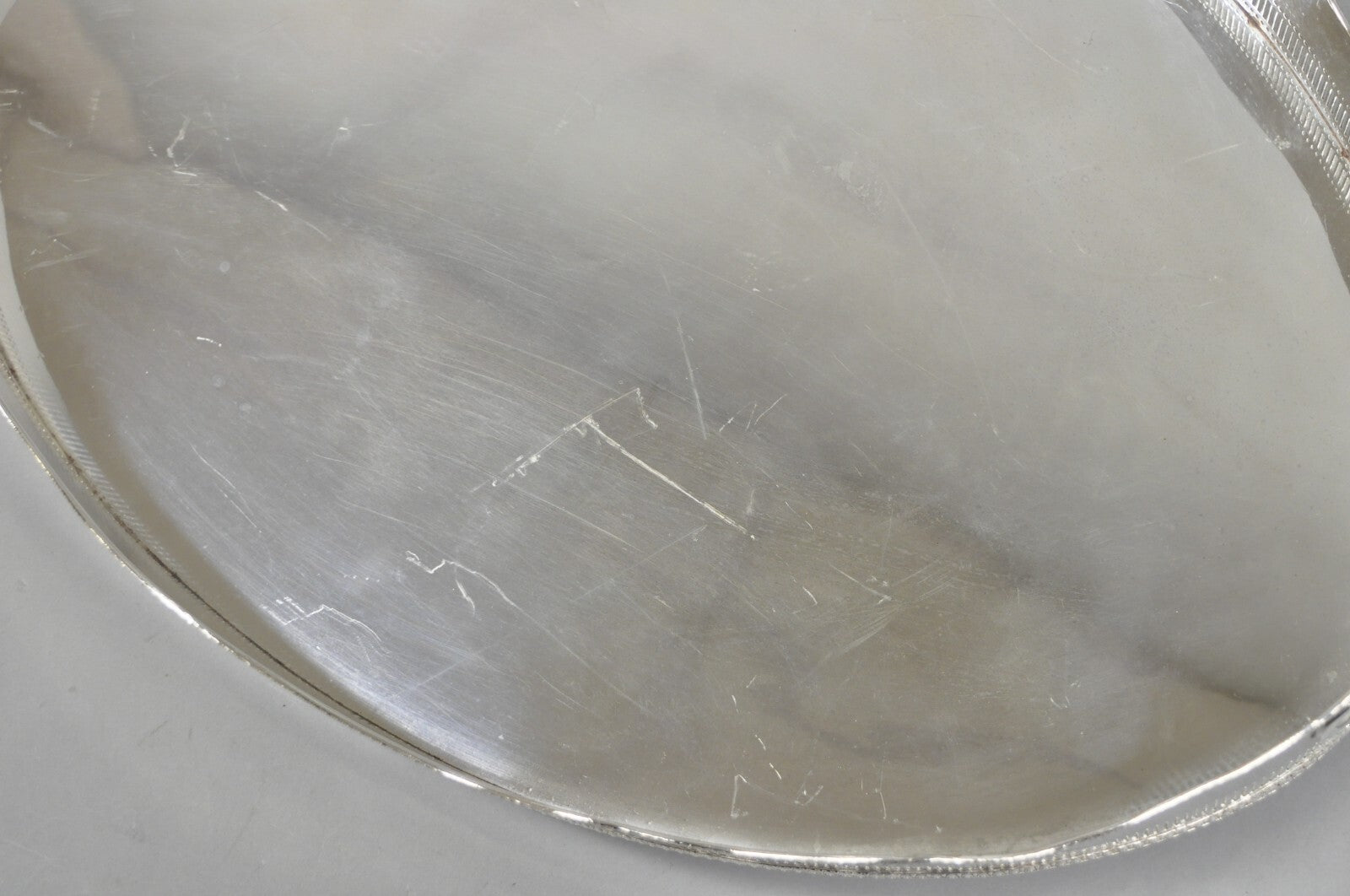 Antique English Edwardian Sheffield Silver Plated 24" Serving Platter Bar Tray