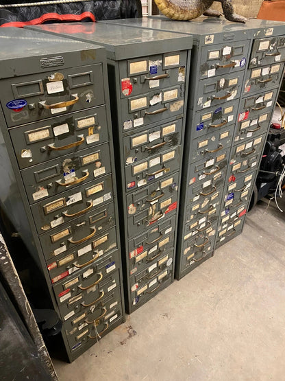 Vintage Columbia Steel Equip Gray Metal 10 Drawer Industrial File Cabinet (A)