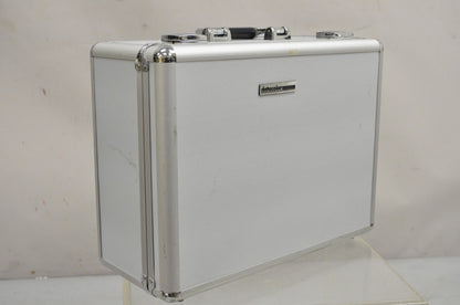 Modern Silver Aluminum Metal 17" Carrying Case Storage Box