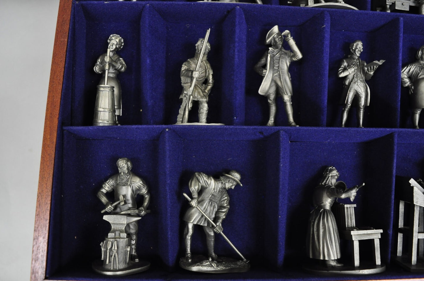 Vintage Franklin Mint 1974 Pewter People of Colonial America Full Figurine Set