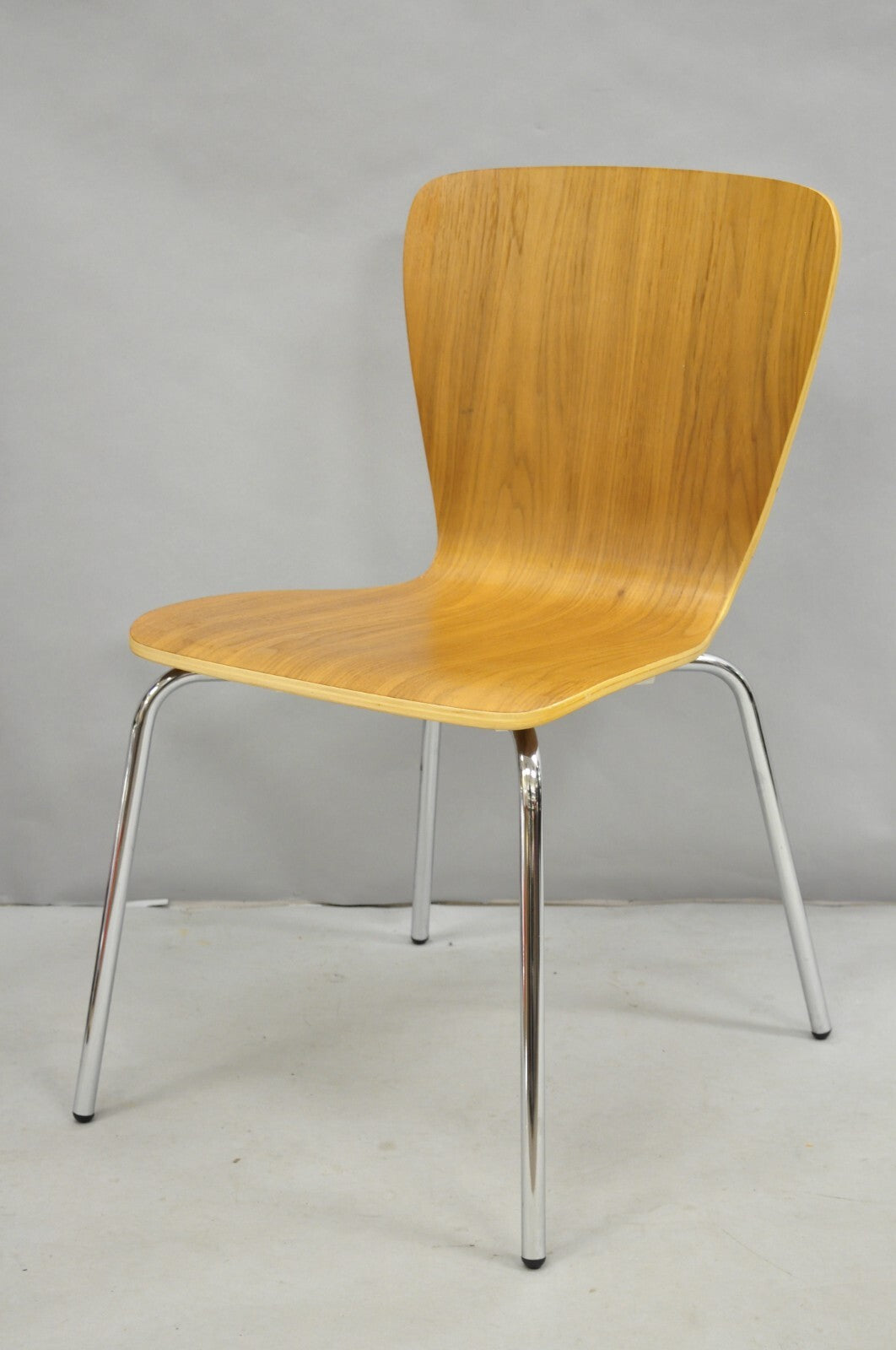 Crate & Barrel Felix Walnut Dining Side Chairs Mid Century Modern Style Set of 6
