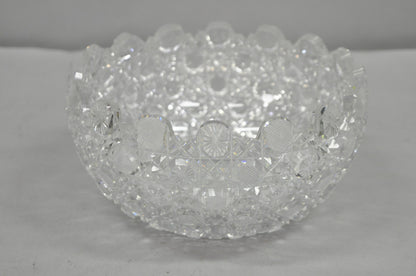 Antique Brilliant Cut Glass Victorian Saw Tooth Heavy 10" Candy Fruit Bowl
