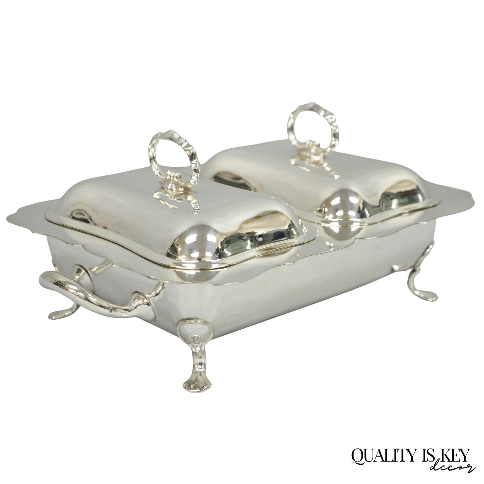 English Regency Double Rectangular Small Chafing Dish by Alexander Clark, London