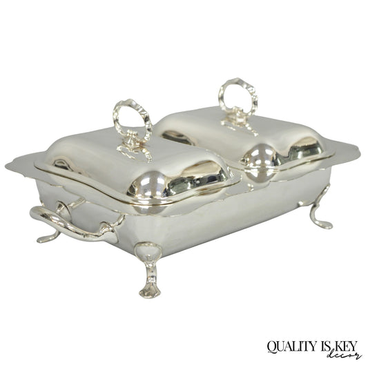English Regency Double Rectangular Small Chafing Dish by Alexander Clark, London