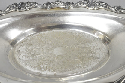 Vintage Victorian Style Silver Plated Oval 13.5" Trinket Serving Dish (C)