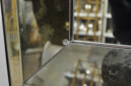 Hollywood Regency James Mont Style Verre Eglomise Smoked Glass Wall Mirror