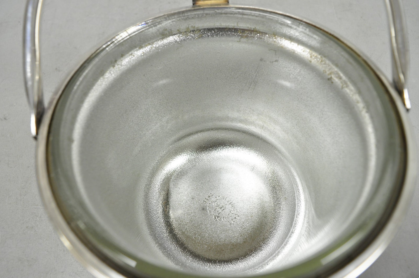 Vintage Art Deco Silver Plated Reticulating Hinge Bar Ice Bucket w/ "S" Monogram