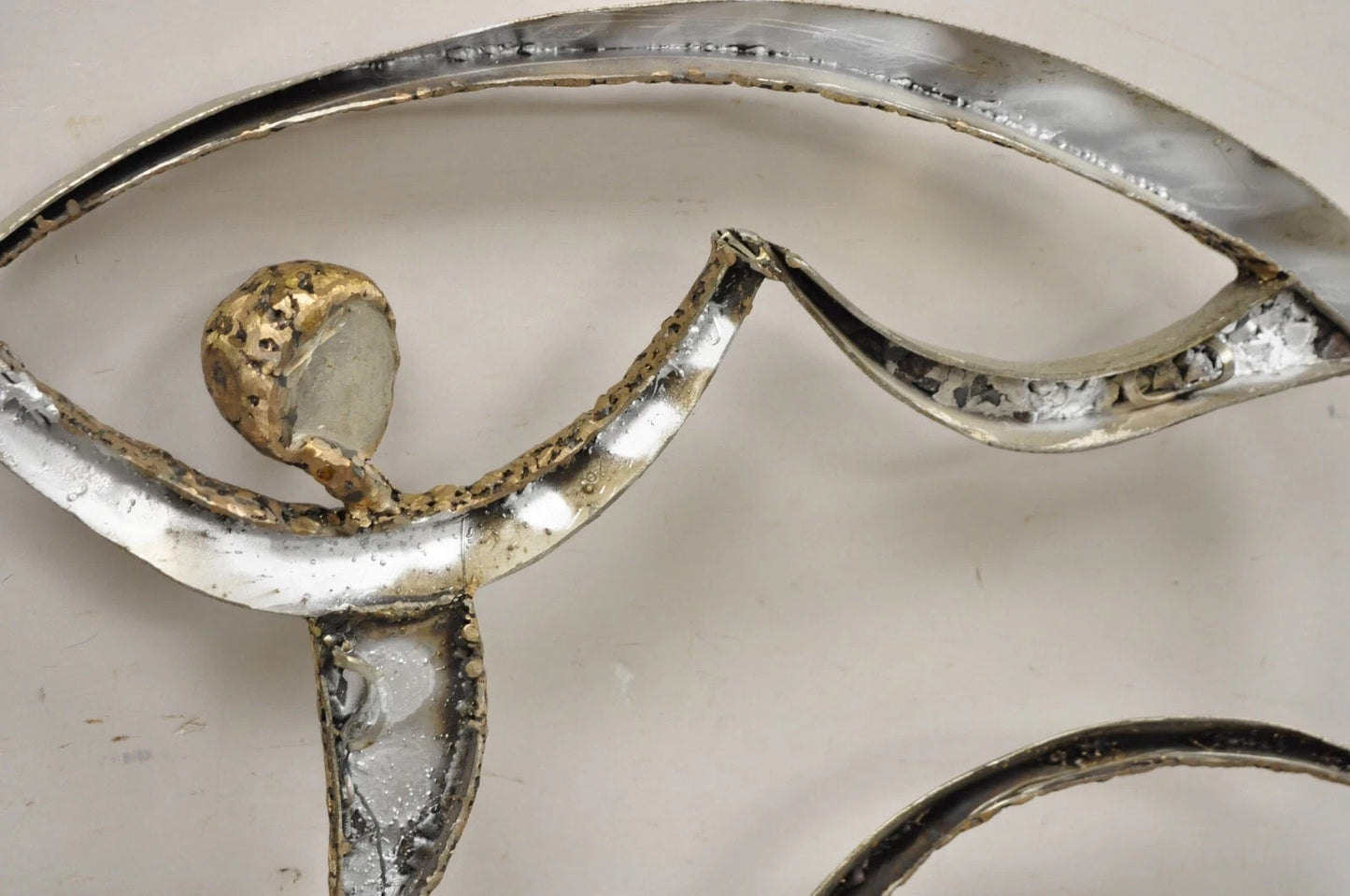 Colbert Collins 1980s Steel Metal Brutalist Ribbon Dancers Wall Art Sculpture