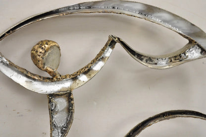Colbert Collins 1980s Steel Metal Brutalist Ribbon Dancers Wall Art Sculpture