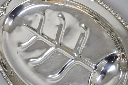 Vintage English Sheffield Silver Plated Meat Cutlery Oval Serving Platter Tray
