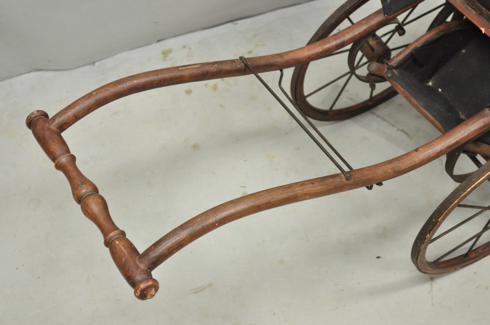 Antique Victorian Bentwood Small Child Size Decorative Baby Buggy Carriage