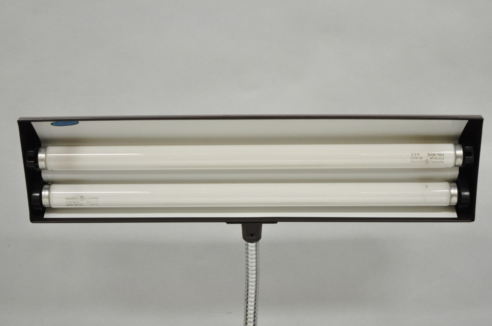 Vintage Mid Century Modern Gooseneck Walnut Base Brown Mad Men Desk Lamp