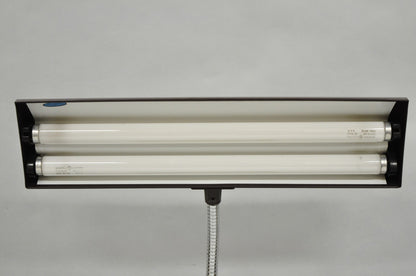 Vintage Mid Century Modern Gooseneck Walnut Base Brown Mad Men Desk Lamp