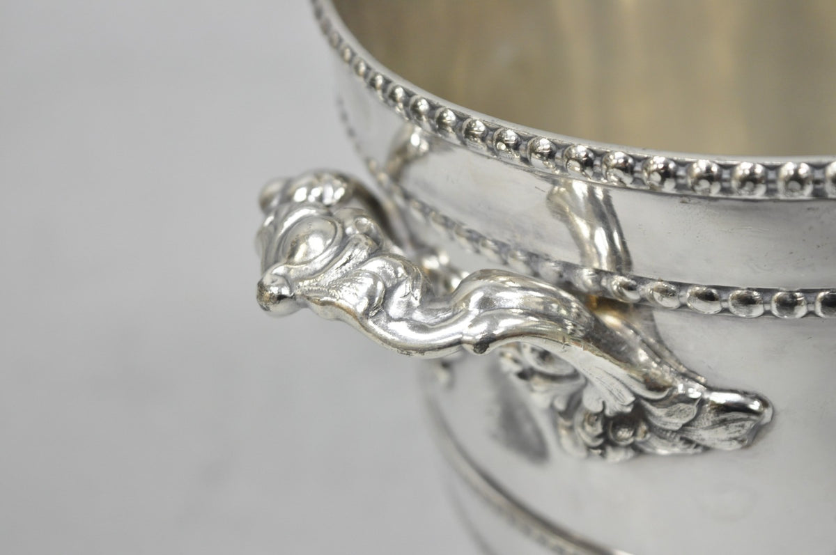 Victorian Henry Hicks Silver Plated S Monogram Champagne Chiller Wine Ice Bucket