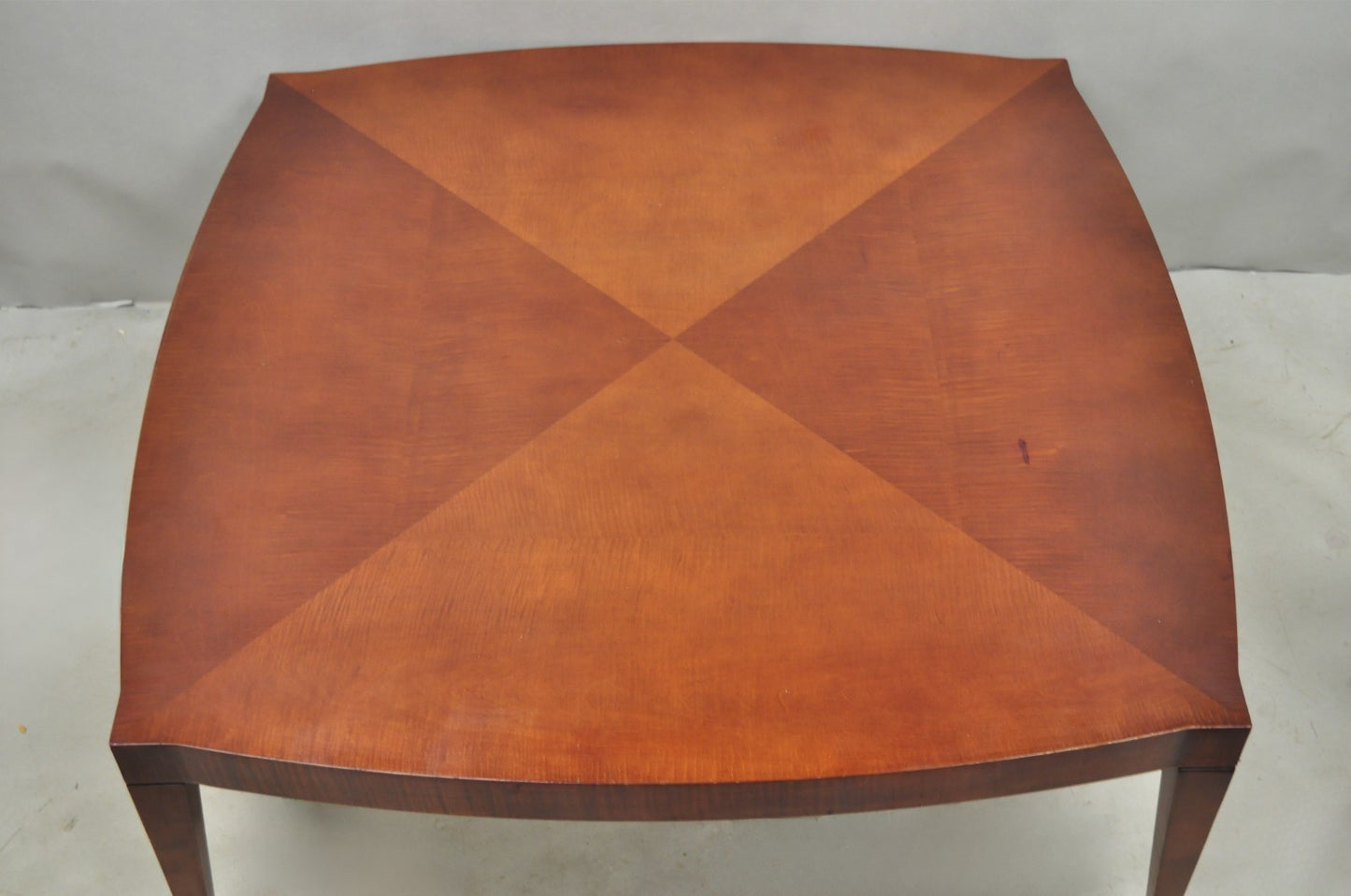 Baker Harlequin Modern Cross Inlay Top Large Coffee Cocktail Table on Wheels