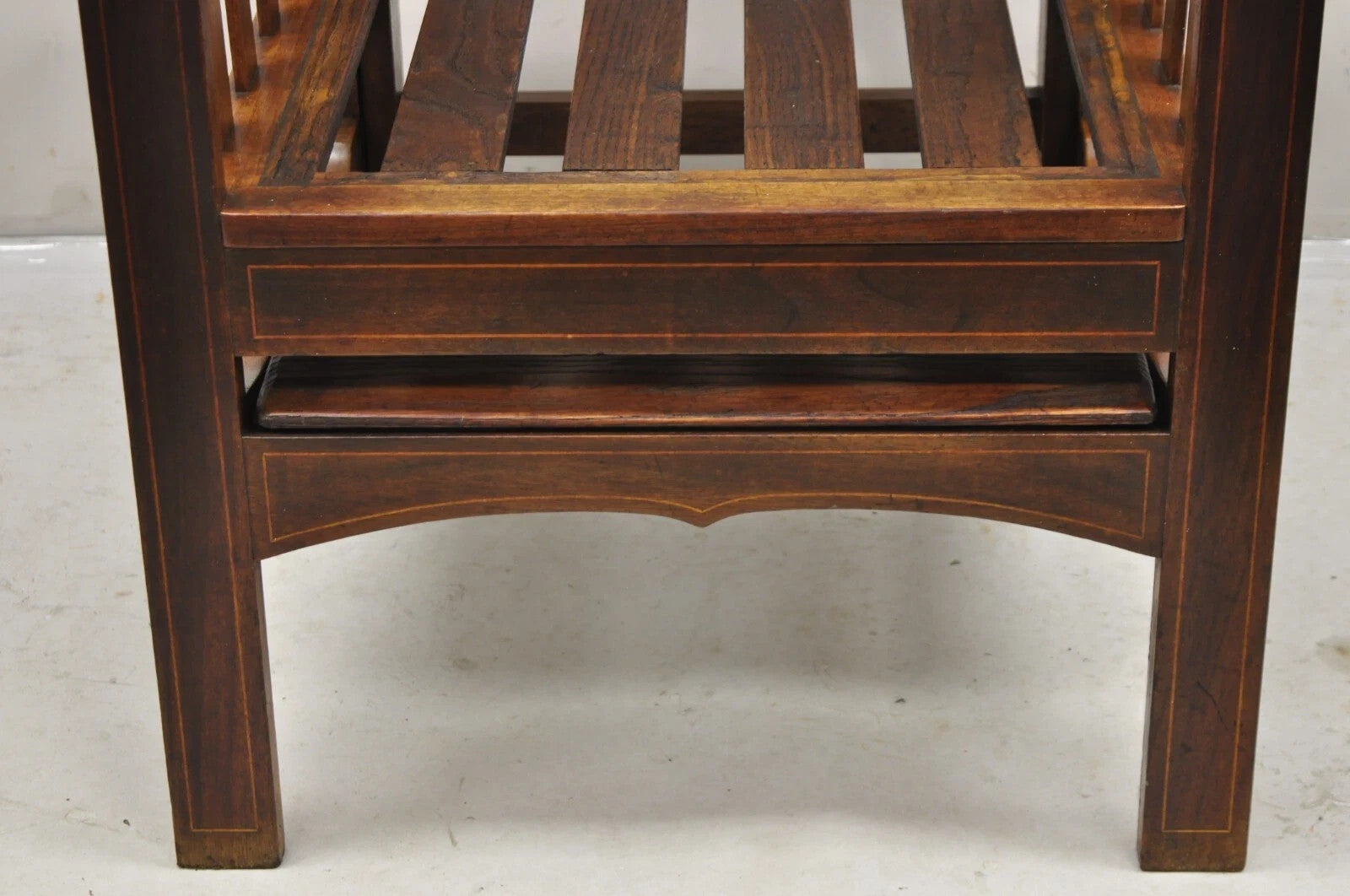 Antique Edwardian Mahogany Mechanical Reclining Slatted Morris Lounge Arm Chair