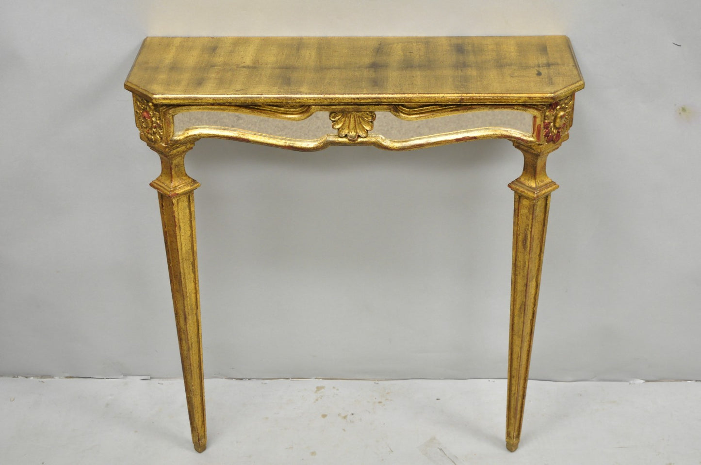 Vintage Italian Venetian Hollywood Regency Gold Gilt Small Wall Console Table