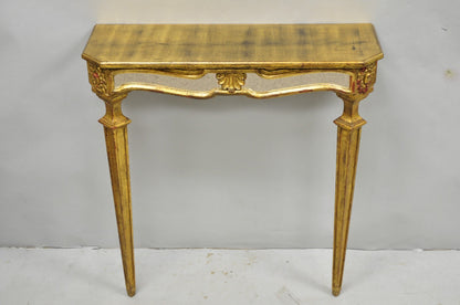 Vintage Italian Venetian Hollywood Regency Gold Gilt Small Wall Console Table
