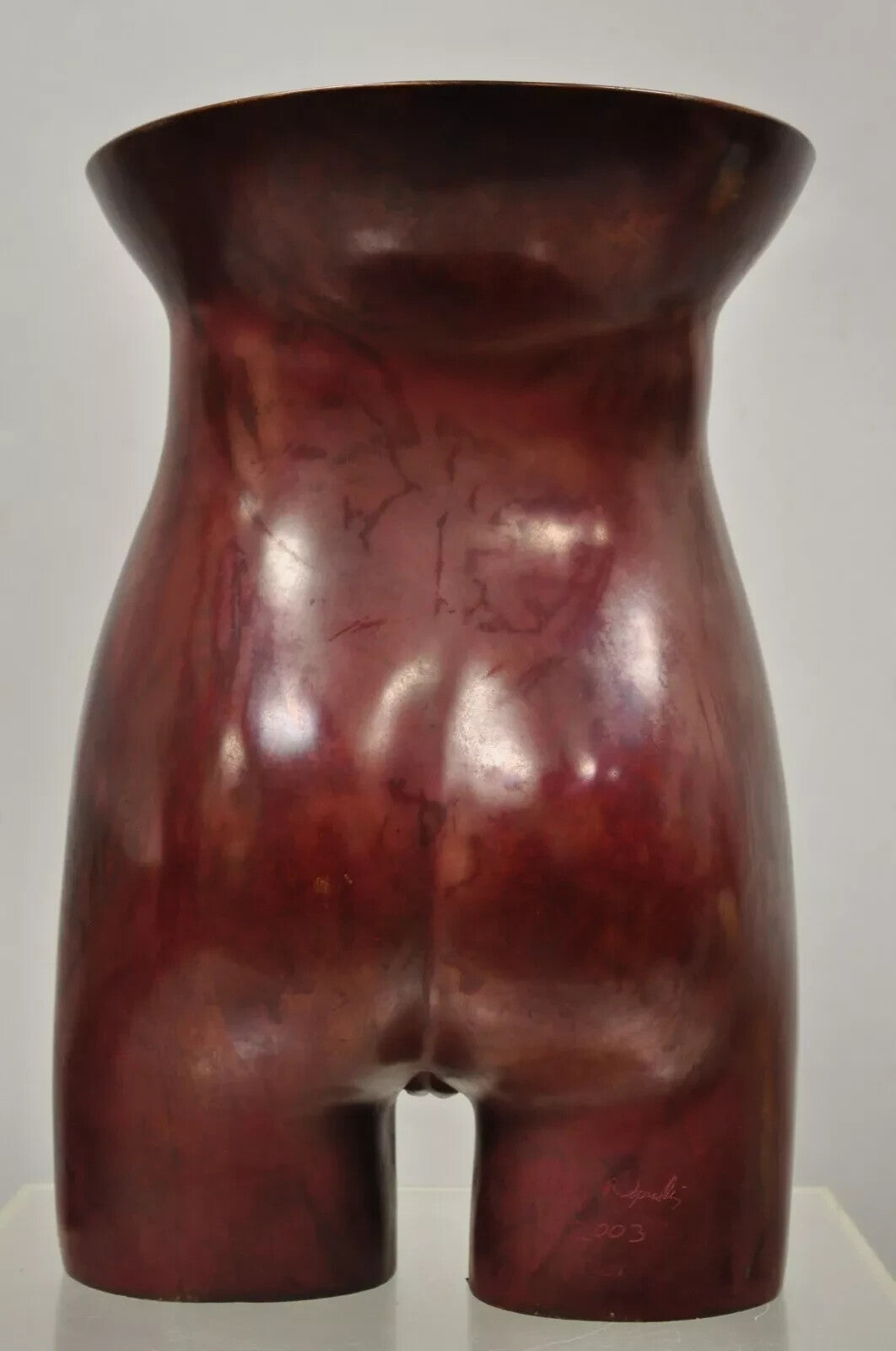 Gary Spradling (1951-2006) Bronze Nude Female Torso Burnished Red Art Sculpture