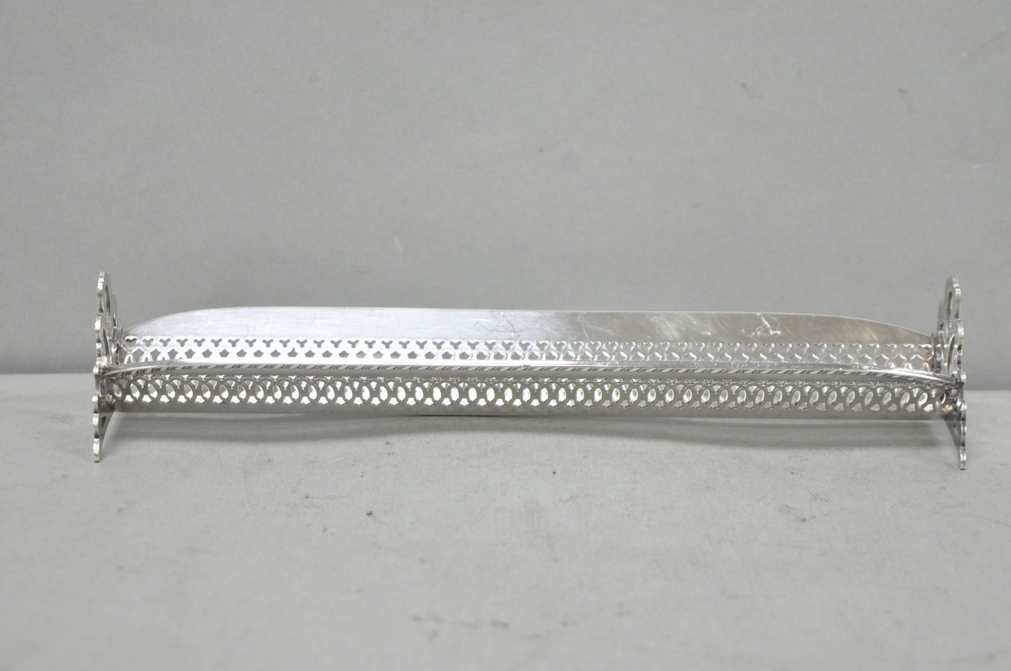 Vintage English Regency Silver Plated Reticulated Sugar Cube Cracker Caddy