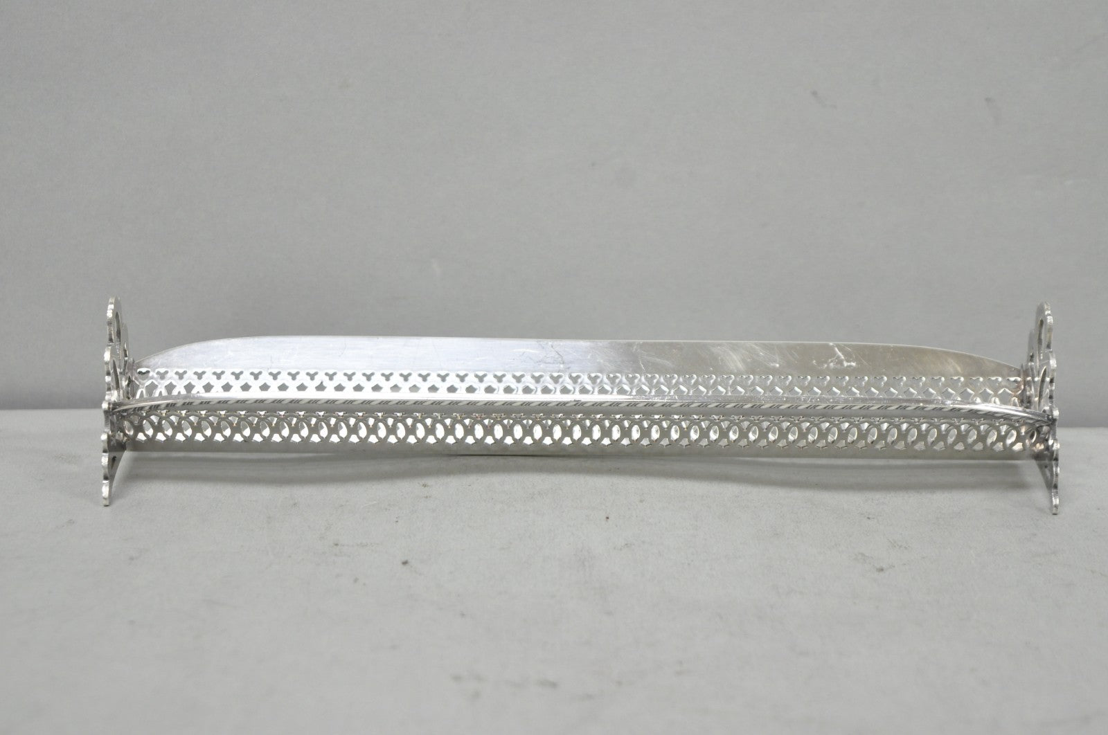 Vintage English Regency Silver Plated Reticulated Sugar Cube Cracker Caddy