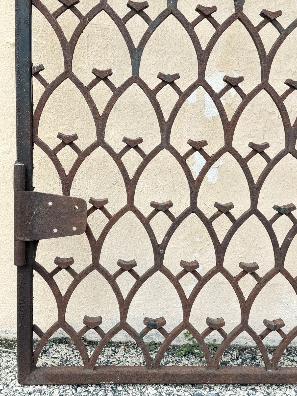 Antique French Art Nouveau Wrought Iron "Repeating Arch" 55x48 Garden Entry Gate