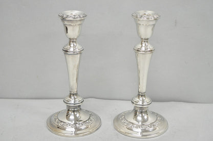 Vintage Gorham YC3021 Silver Plated 3 Arm Convertible Candelabra - a Pair