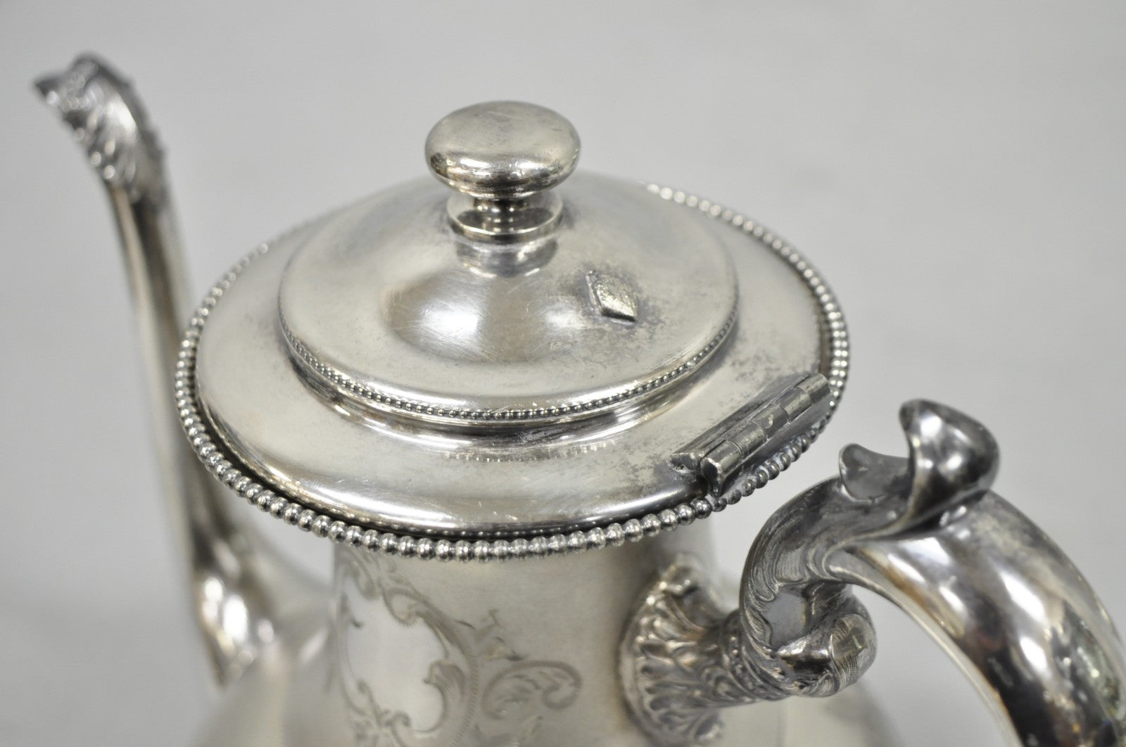 Antique EG Webster English Art Nouveau Silver Plated Repousse Tea Set - 3 Pc Set