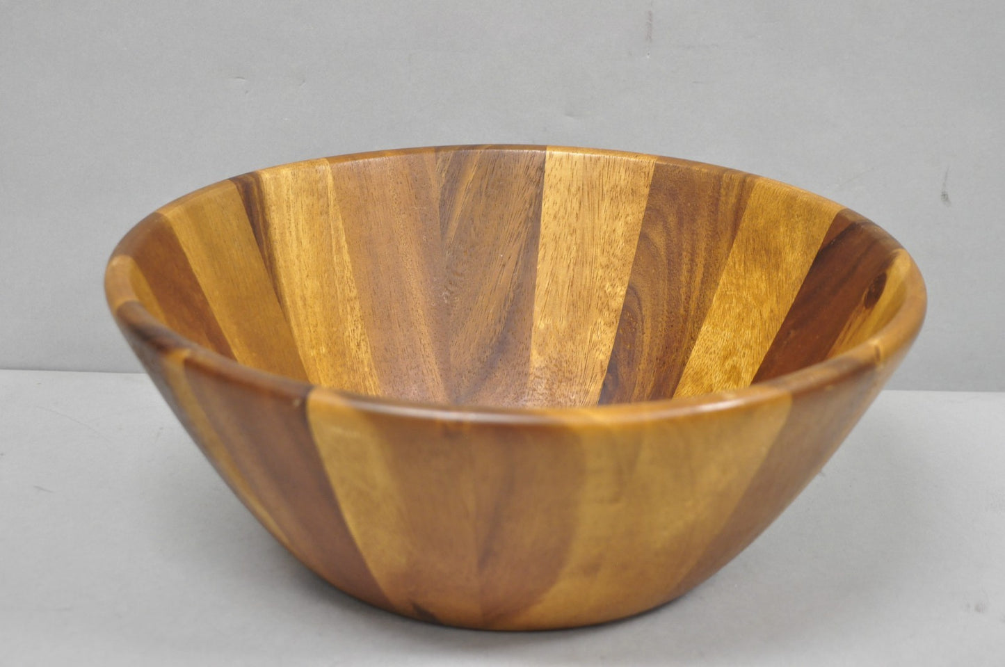 Vintage Bill.F BF Mid Century Modern Acacia Wood Salad Fruit Bowl