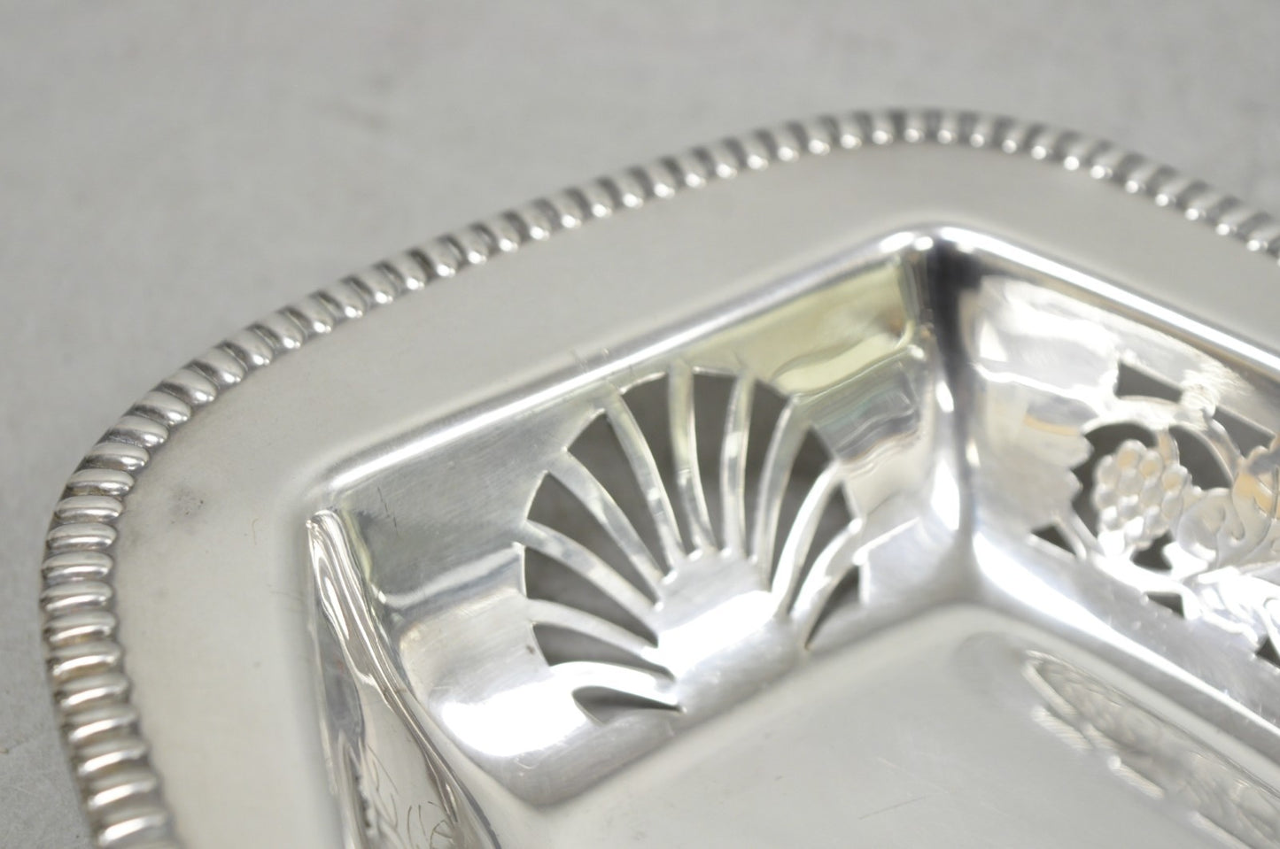 Vintage Primrose Plate England Victorian Silver Plated Reticulated Trinket Dish