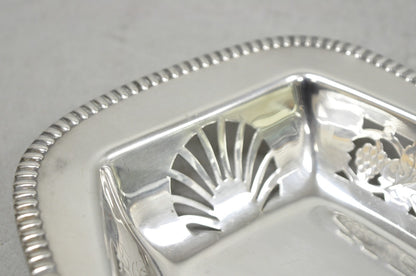 Vintage Primrose Plate England Victorian Silver Plated Reticulated Trinket Dish