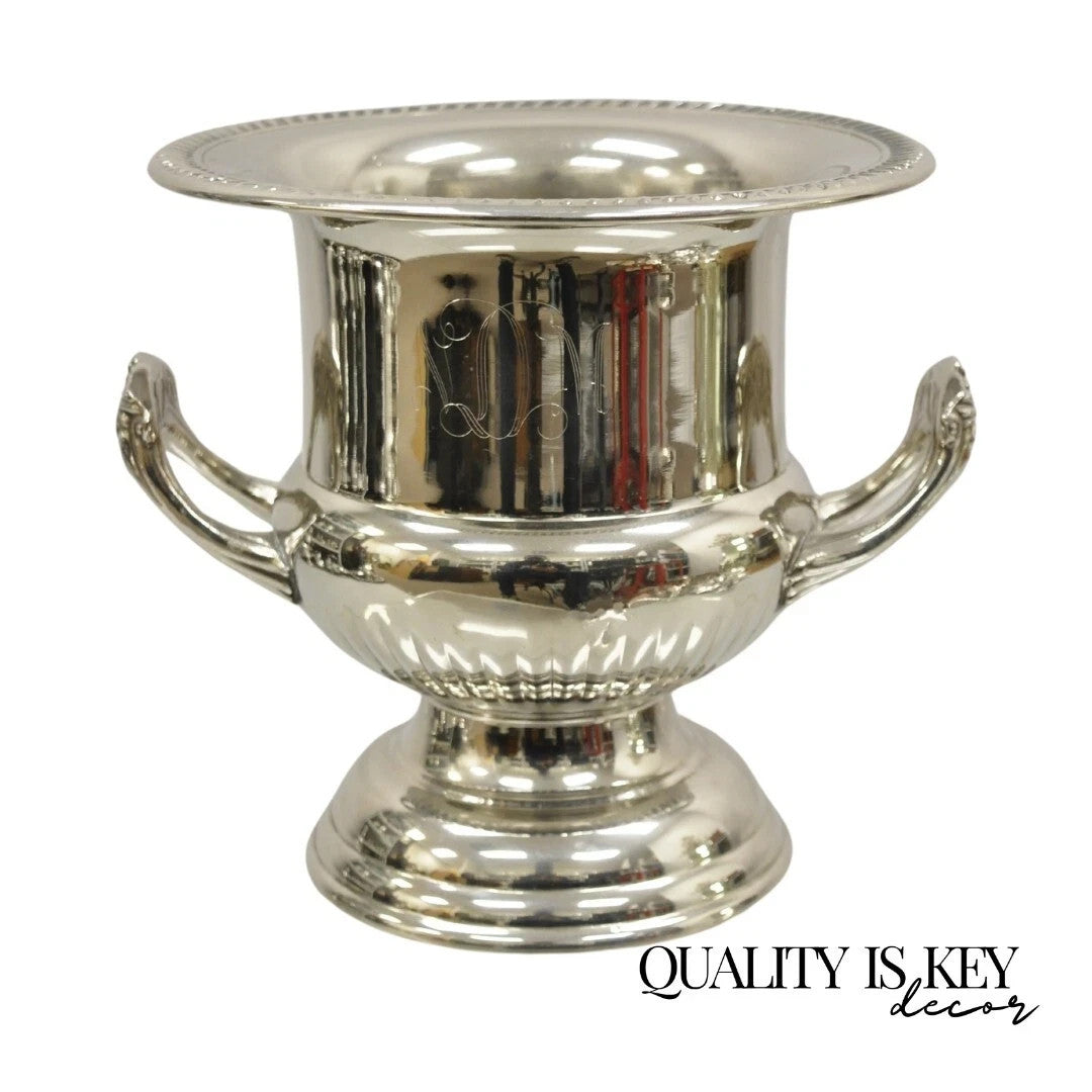 Vintage Regency Style Silver Plated Trophy Cup Urn Champagne Chiller Ice Bucket