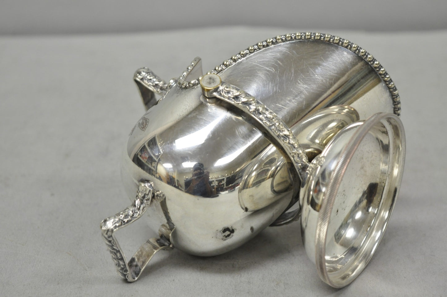 Vintage English Victorian Silver Plated Sugar Cube Scuttle Bucket By Winchester