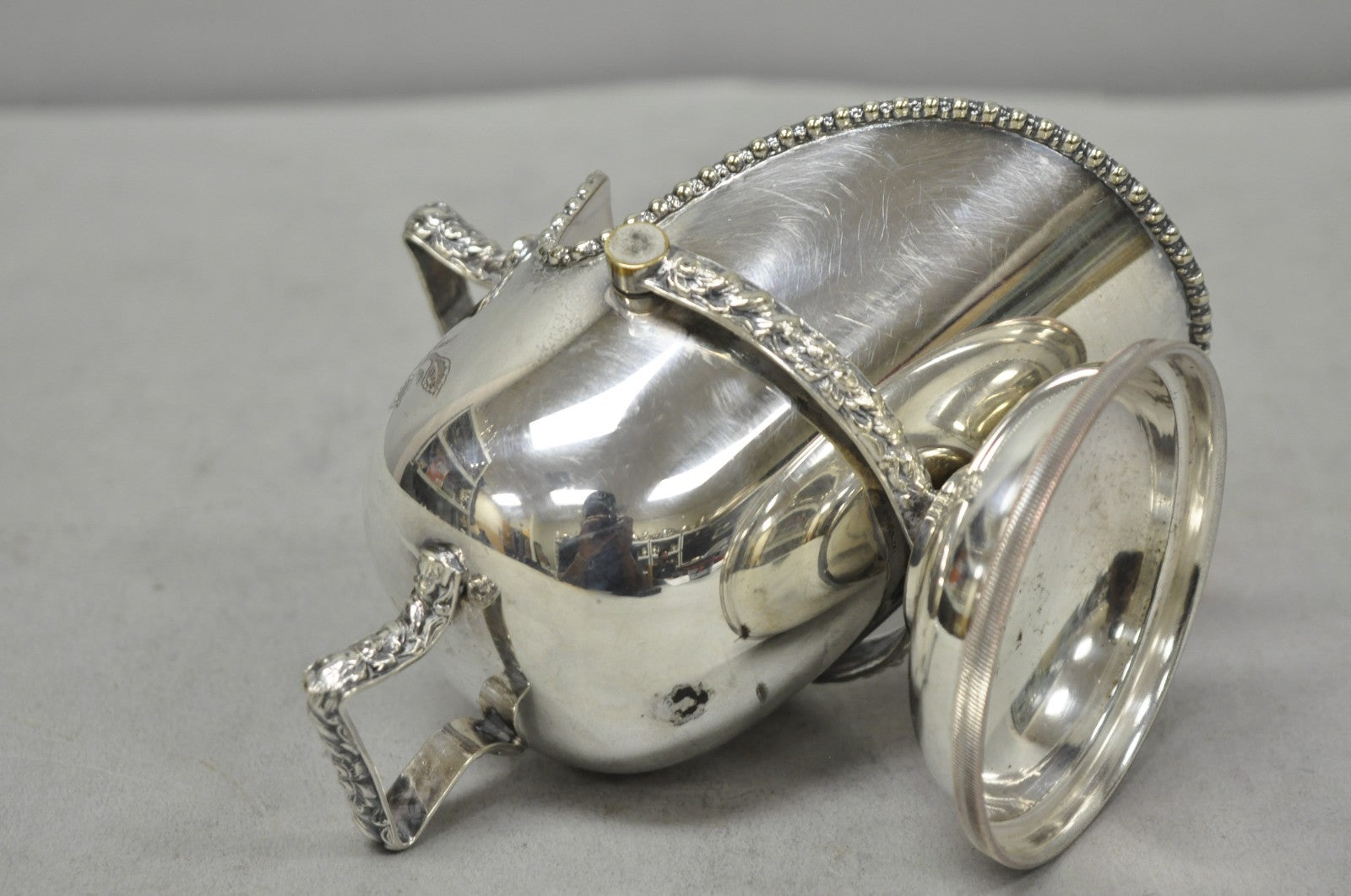 Vintage English Victorian Silver Plated Sugar Cube Scuttle Bucket By Winchester