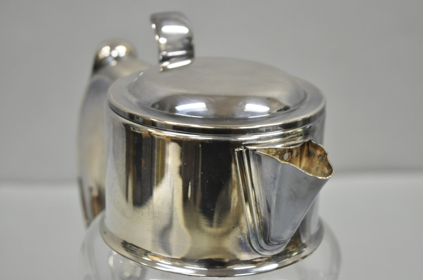 Antique Victorian German Silver Plated Cut Crystal Glass Lemonade Water Pitcher