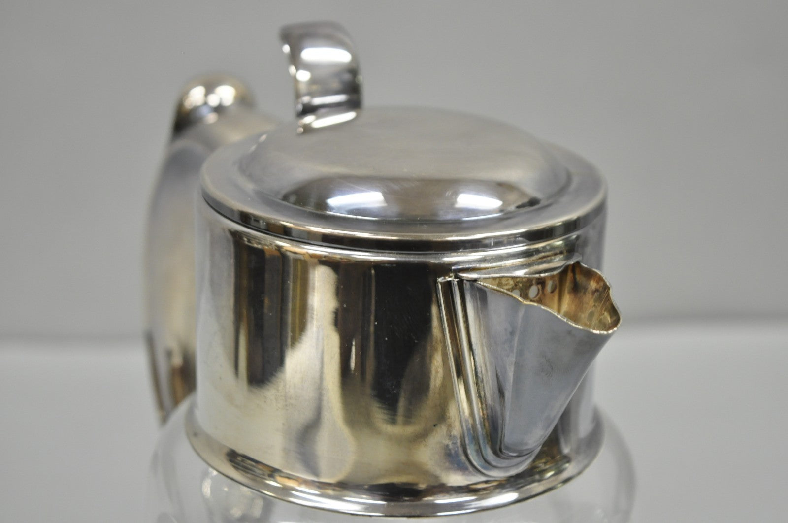 Antique Victorian German Silver Plated Cut Crystal Glass Lemonade Water Pitcher