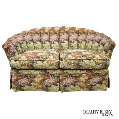 Vintage Floral Print 60" Fully Upholstered Channel Back Loveseat Sofa by Harden