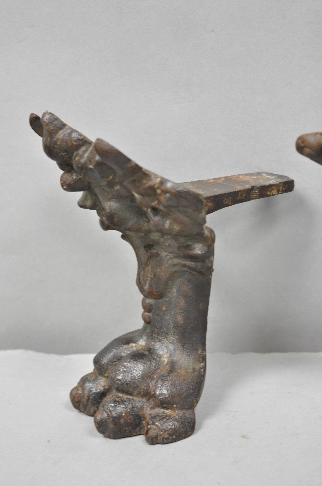 Victorian Style Cast Iron Bathtub Lion Claw Foot Paw Feet Floral Design 4 Pc Set