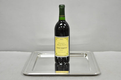 Contemporary Modern Landes Silver Plated 13.5" Square Bar Serving Platter Tray