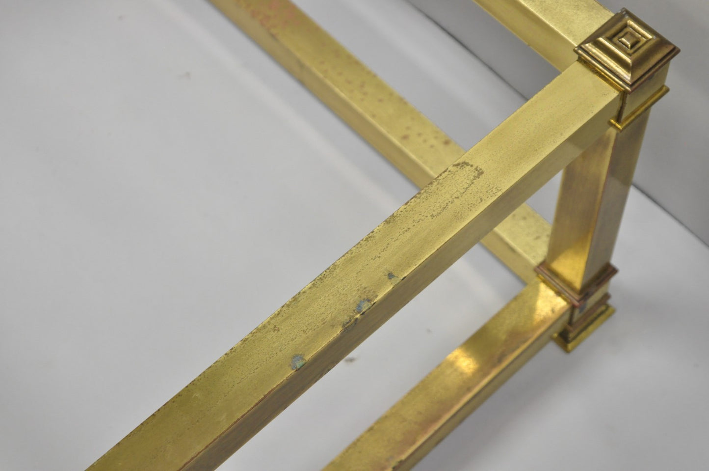 Vintage Mastercraft Hollywood Regency Square Brass Coffee Table Base Only