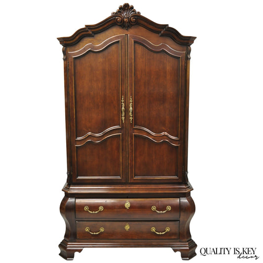 Century Furniture Cardella Cherry Wood Bombe Armoire Wardrobe Dresser TV Cabinet